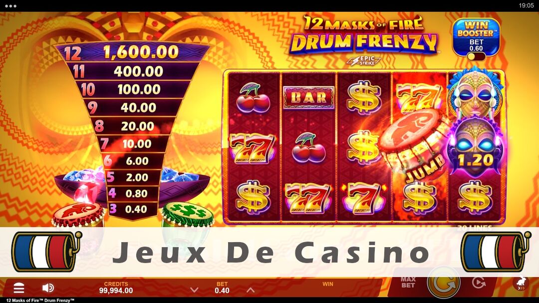 Démo de la machine à sous 12 Masks of Fire Drum Frenzy Slot