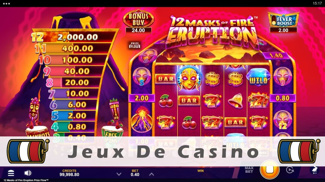 Démo de la machine à sous 12 Masks of Fire Eruption Prize Flow Slot