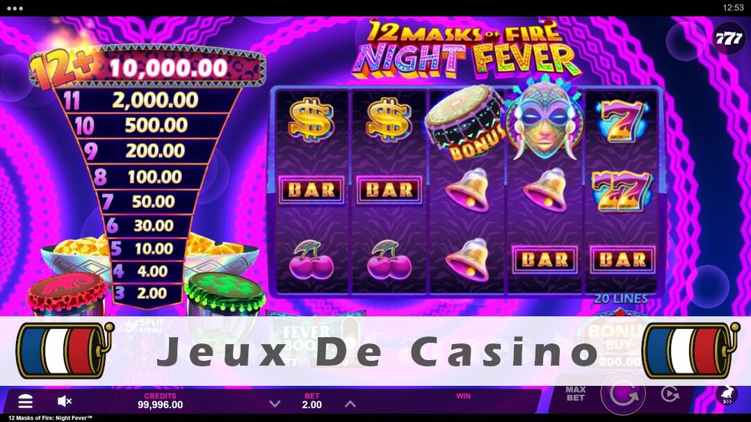 Démo de la machine à sous 12 Masks of Fire Night Fever Slot