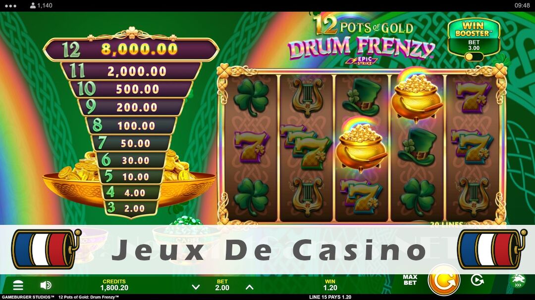 Démo de la machine à sous 12 Pots of Gold Drum Frenzy Slot