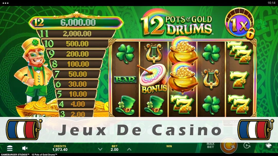 Démo de la machine à sous 12 Pots of Gold Drums Slot