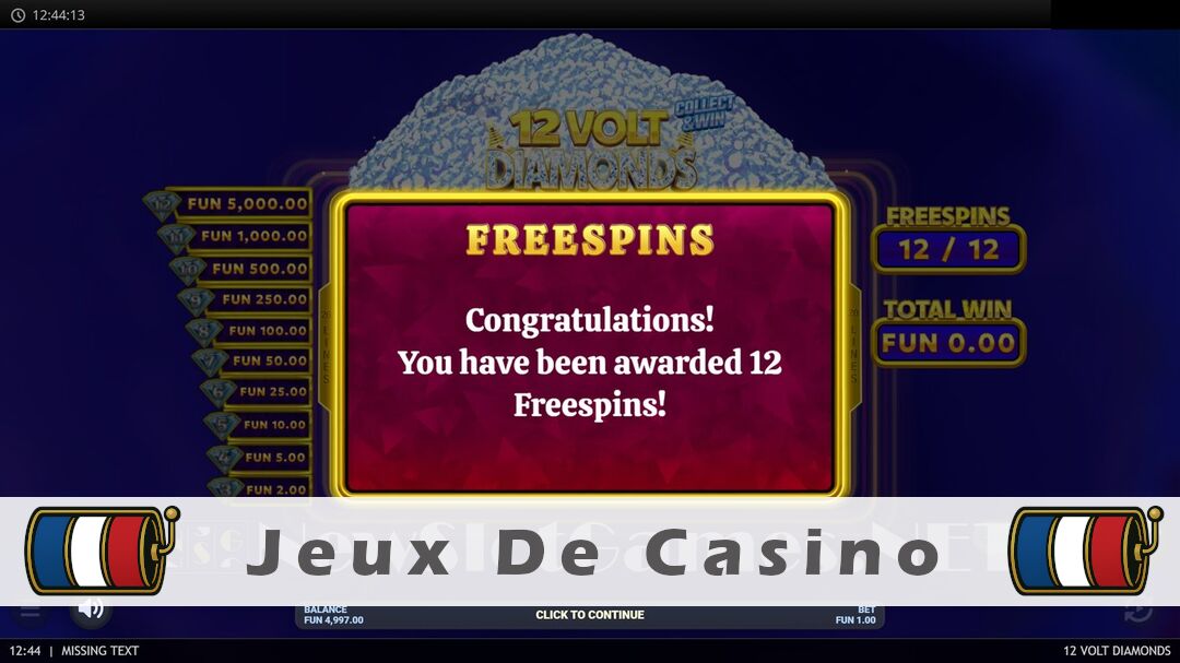 Démo de la machine à sous 12 Volt Diamonds Slot