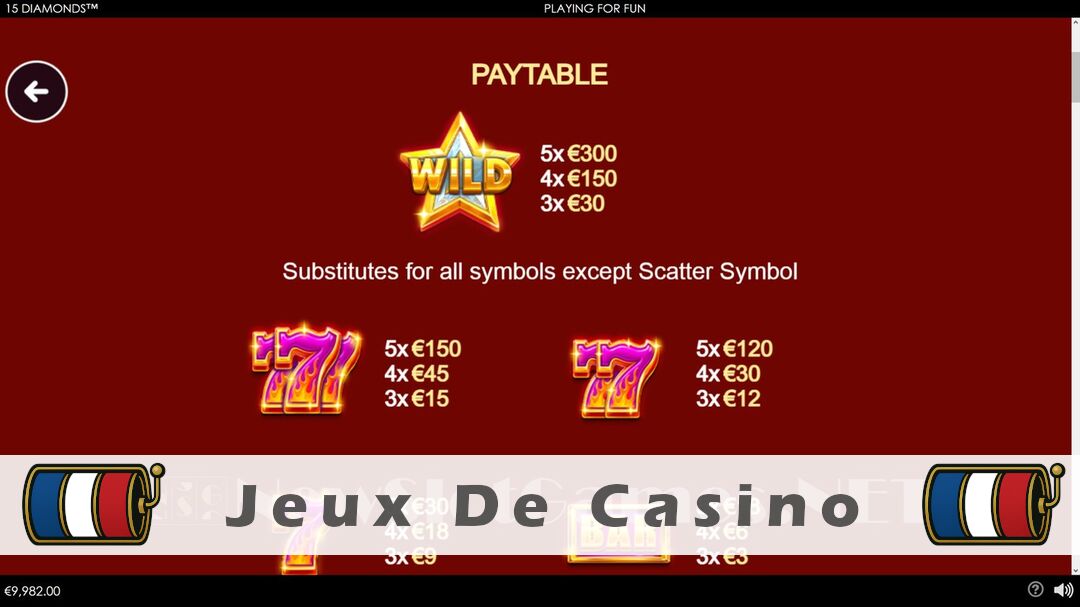Démo de la machine à sous 15 Diamonds Slot