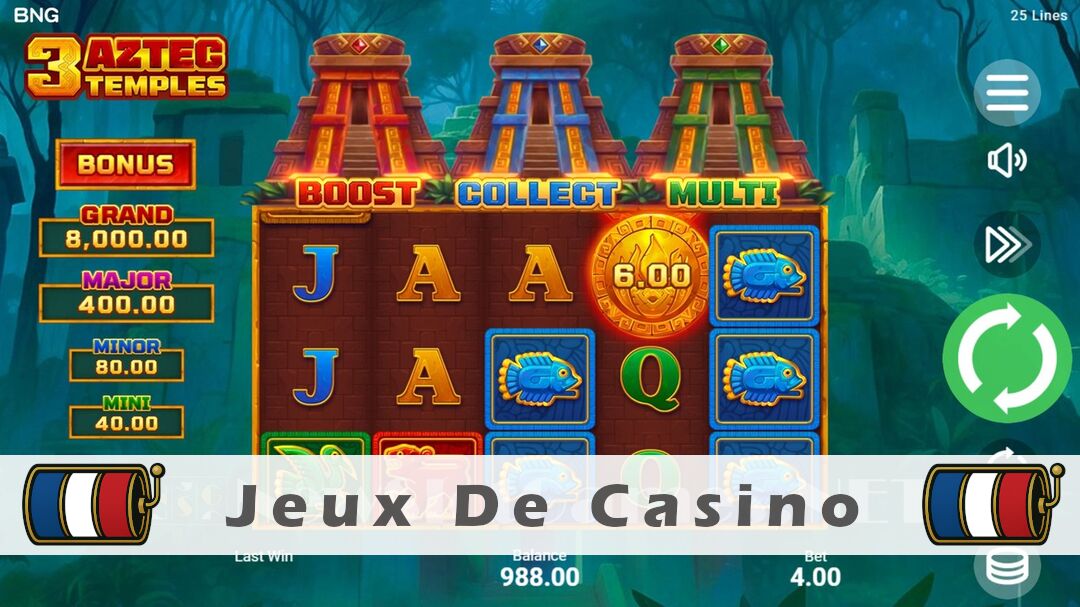 Démo de la machine à sous 3 Aztec Temples Slot