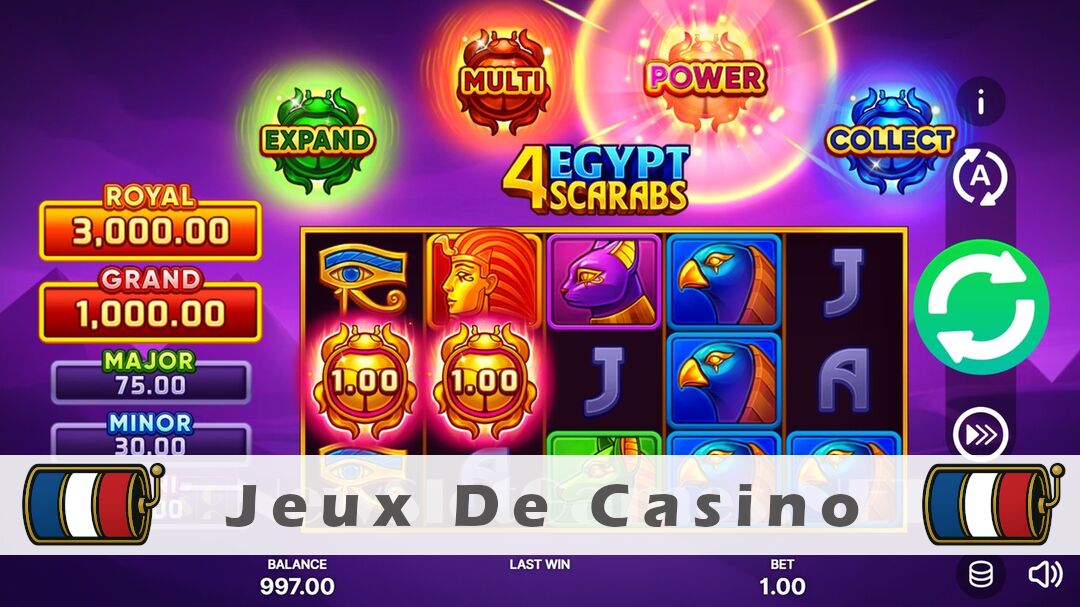 Démo de la machine à sous 4 Egypt Scarabs Hold and Win Slot