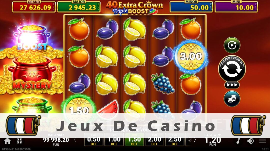 Démo de la machine à sous 40 Extra Crown Triple Boost Slot