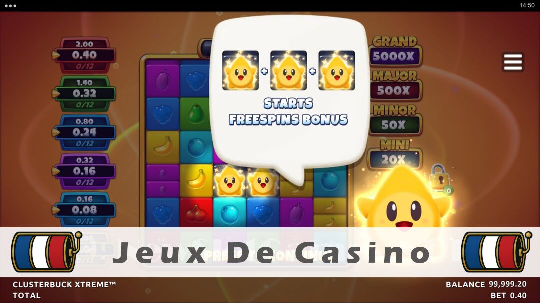 Démo de la machine à sous ClusterBuck Xtreme Slot
