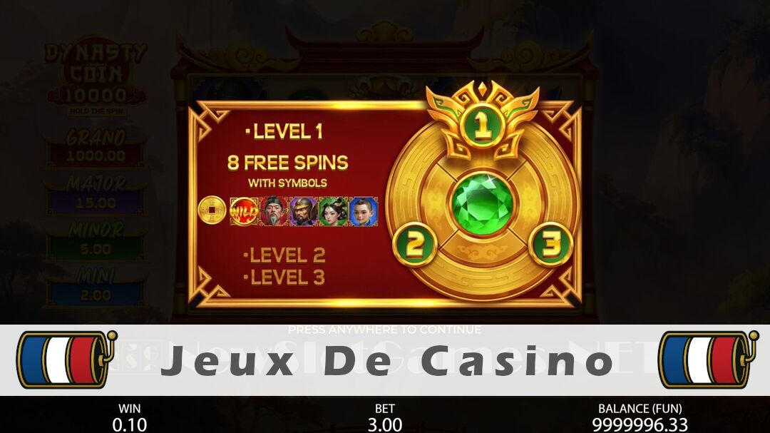 Démo de la machine à sous Dynasty Coin 10,000 Hold The Spin Slot