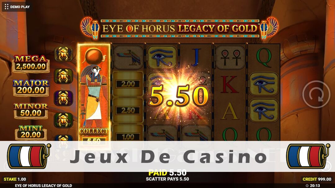 Démo de la machine à sous Eye of Horus Legacy of Gold Slot