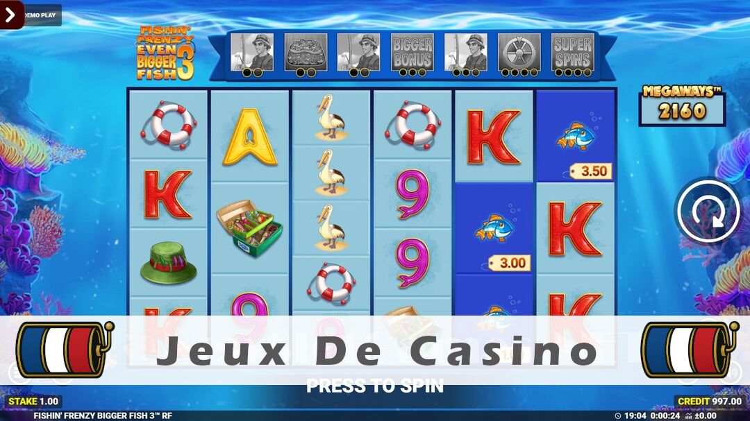 Démo de la machine à sous Fishin Frenzy Even Bigger Fish 3 Slot