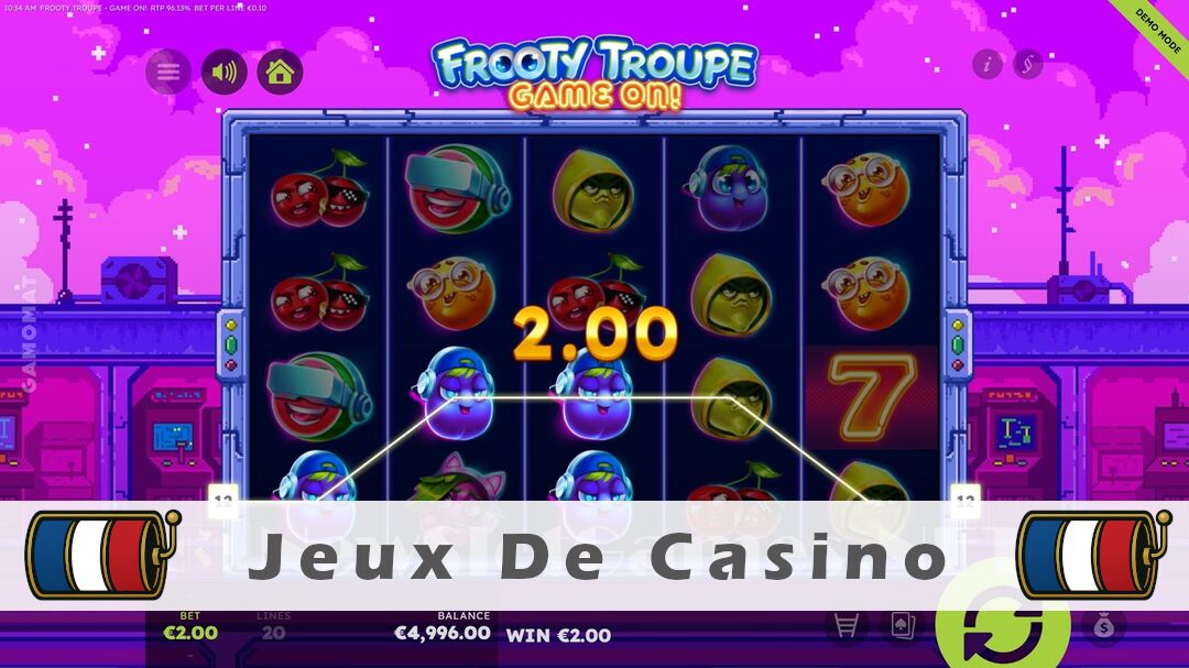 Démo de la machine à sous Frooty Troupe Game On! Slot