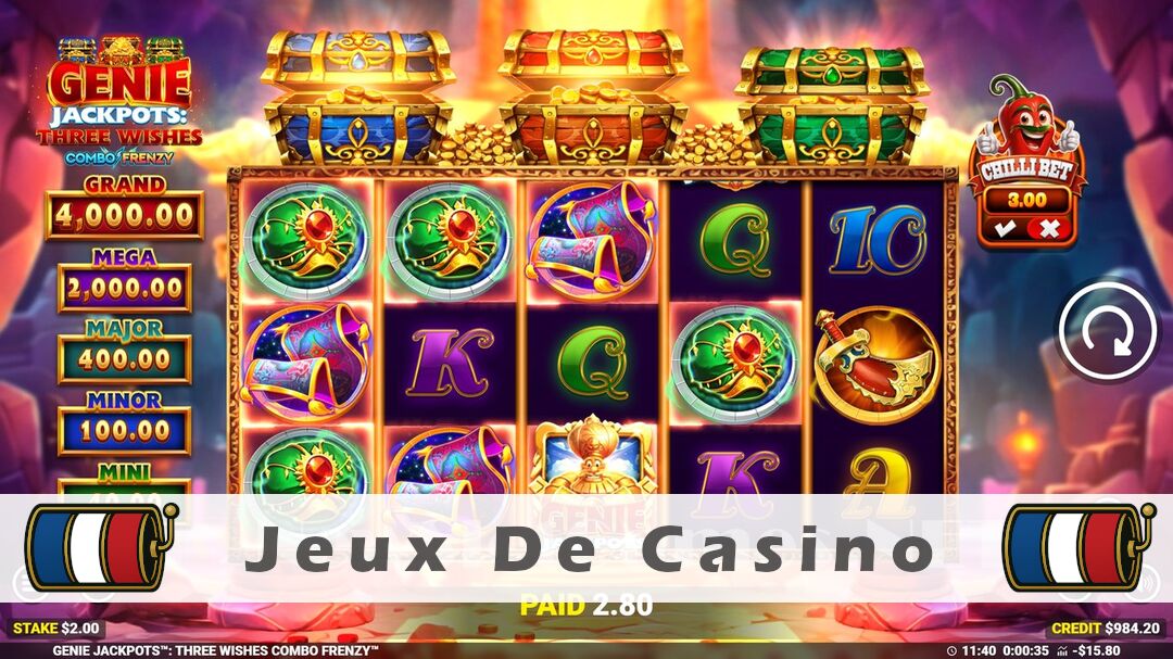 Démo de la machine à sous Genie Jackpots Three Wishes Combo Frenzy Slot