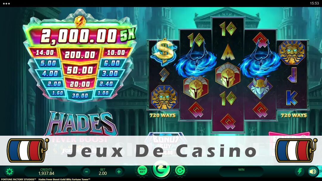 Démo de la machine à sous Hades Fever Boost Gold Blitz Fortune Tower Slot