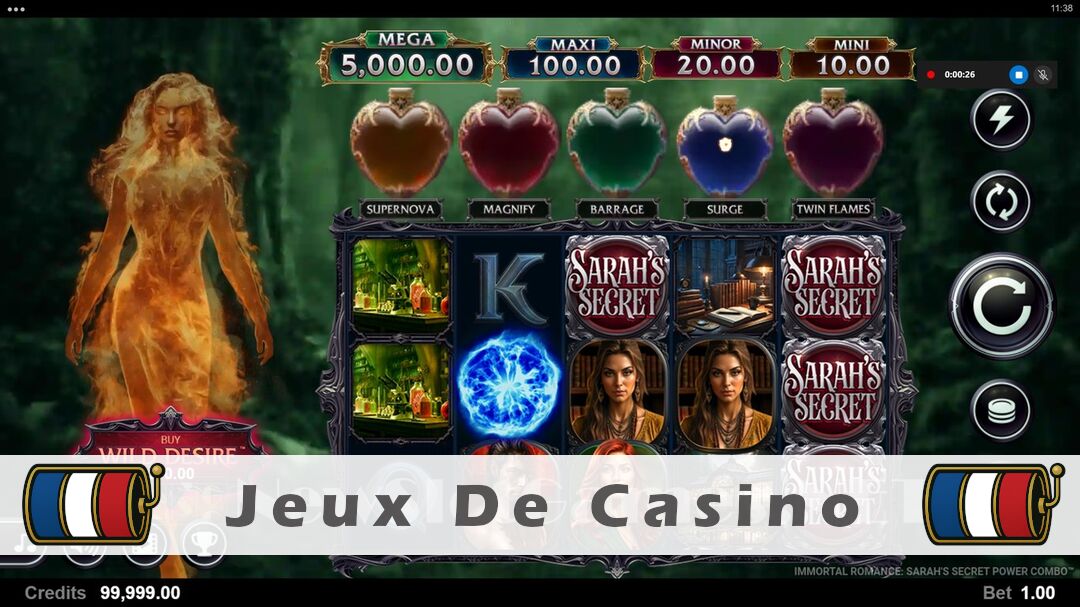 Démo de la machine à sous Immortal Romance Sarahs Secret Power Combo Slot