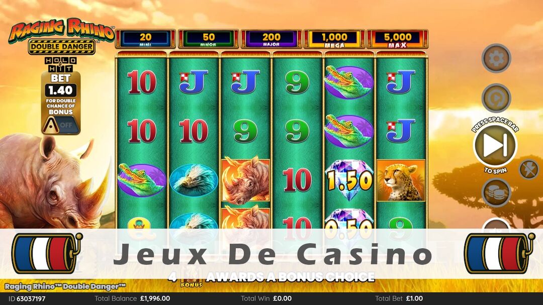 Démo de la machine à sous Raging Rhino Double Danger Slot