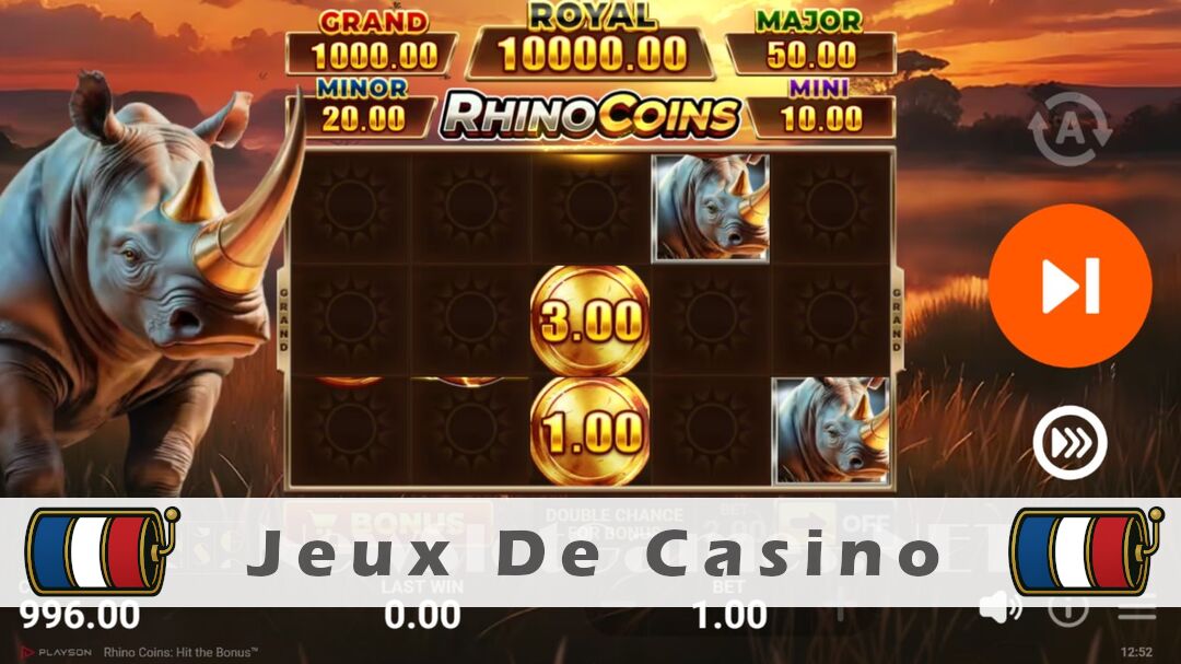 Démo de la machine à sous Rhino Coins Hit the Bonus Slot
